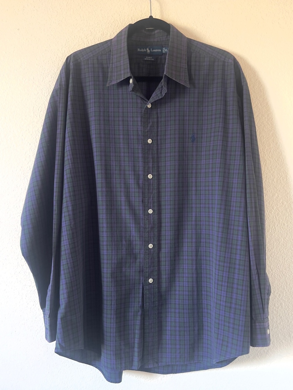 Ralph Lauren Blake Men's Blue Plaid Button-Down Shirt Size XL